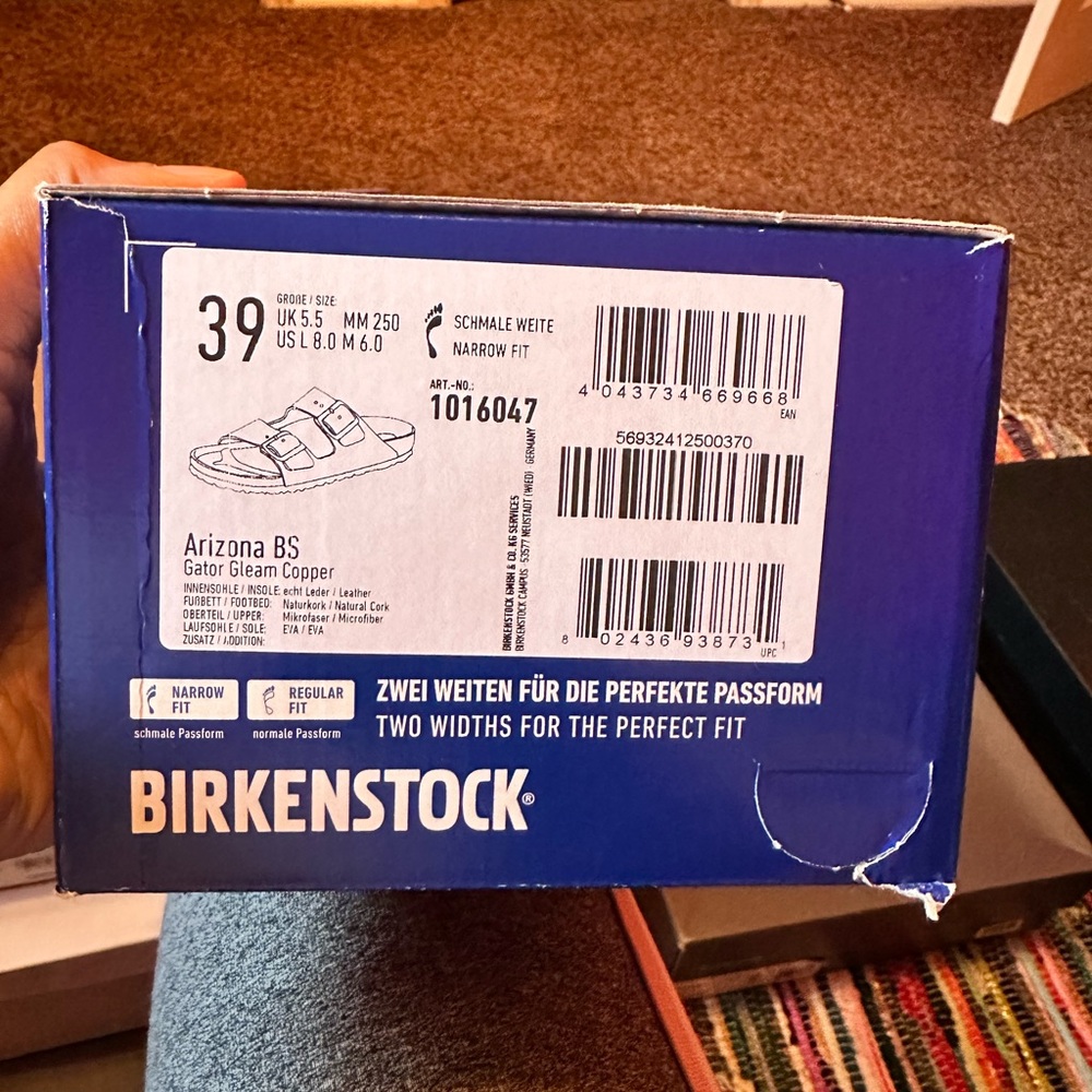 Birkenstock Arizona Gator Gleam Copper size 8